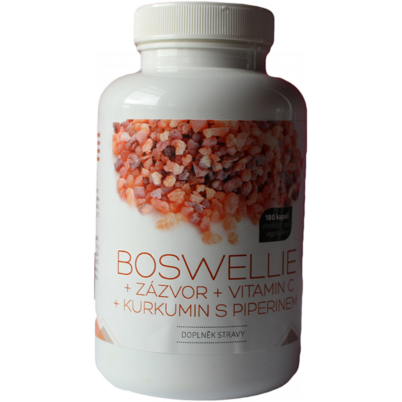 Boswellie + zázvor + vitamin C + kurkumin s piperinem ( 180 tobolek)